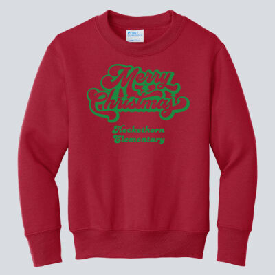 Youth Crewneck - Winter - Green Merry Christmas  Thumbnail
