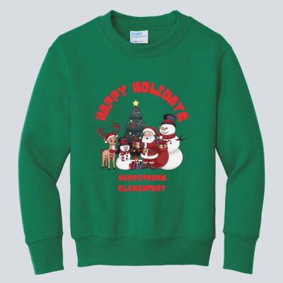 Youth Crewneck - Winter - Happy Holidays Red Thumbnail