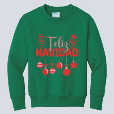 Youth Crewneck - Winter - Feliz Snowman Red Thumbnail