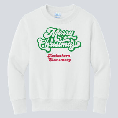 Youth Crewneck - Merry Christmas - Green & Red Thumbnail